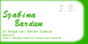 szabina bardun business card